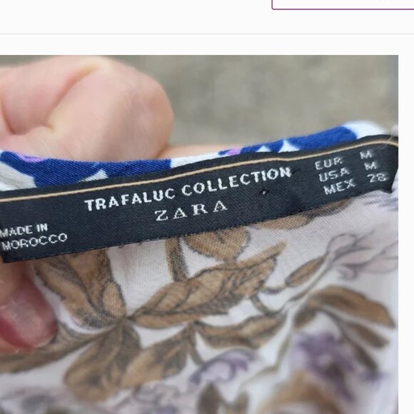 Zara Floral Patchwork Maxi Flowy Sleeve Romantic Boho Dress M - Picture 7 of 8